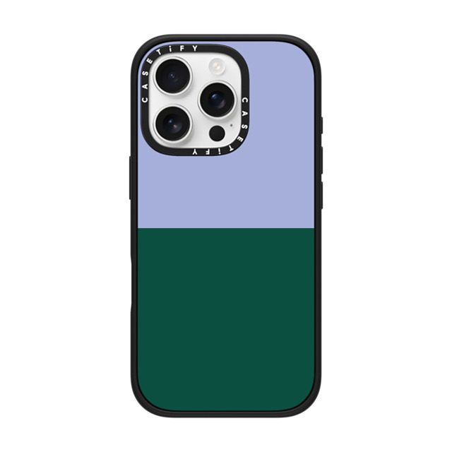 The House That Lars Built x CASETiFY iPhone 16 Pro ケース マットブラック インパクトケース MagSafe対応 Periwinkle And Green Color Block