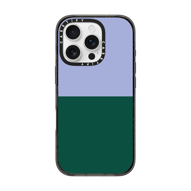 The House That Lars Built x CASETiFY iPhone 16 Pro ケース ブラック インパクトケース Periwinkle And Green Color Block