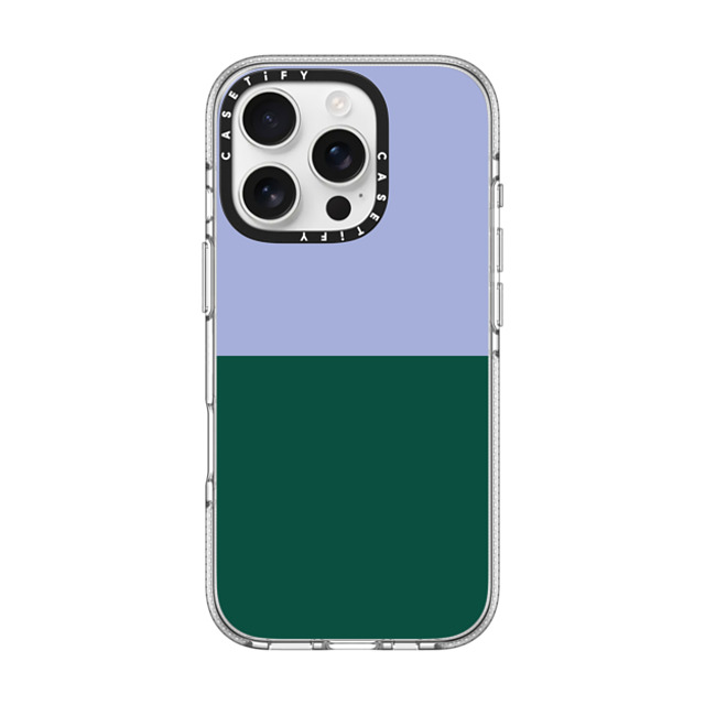 The House That Lars Built x CASETiFY iPhone 16 Pro ケース クリア クリア ケース MagSafe対応 Periwinkle And Green Color Block