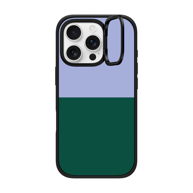 The House That Lars Built x CASETiFY iPhone 16 Pro ケース マットブラック インパクトリングスタンドケース MagSafe対応 Periwinkle And Green Color Block