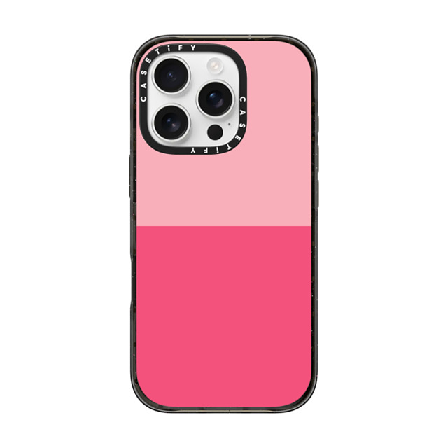 The House That Lars Built x CASETiFY iPhone 16 Pro ケース ブラック インパクトケース MagSafe対応 Two Toned Pink Color Block