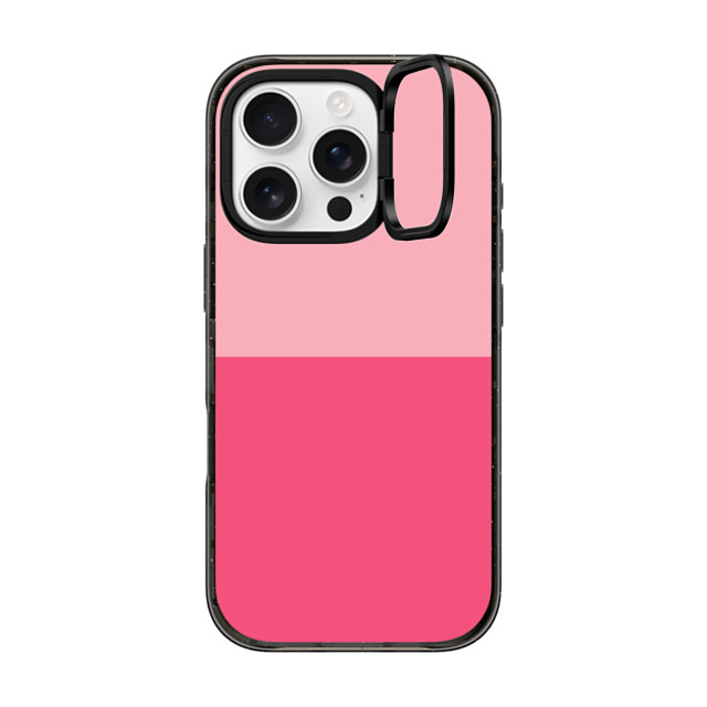 The House That Lars Built x CASETiFY iPhone 16 Pro ケース ブラック インパクトリングスタンドケース MagSafe対応 Two Toned Pink Color Block