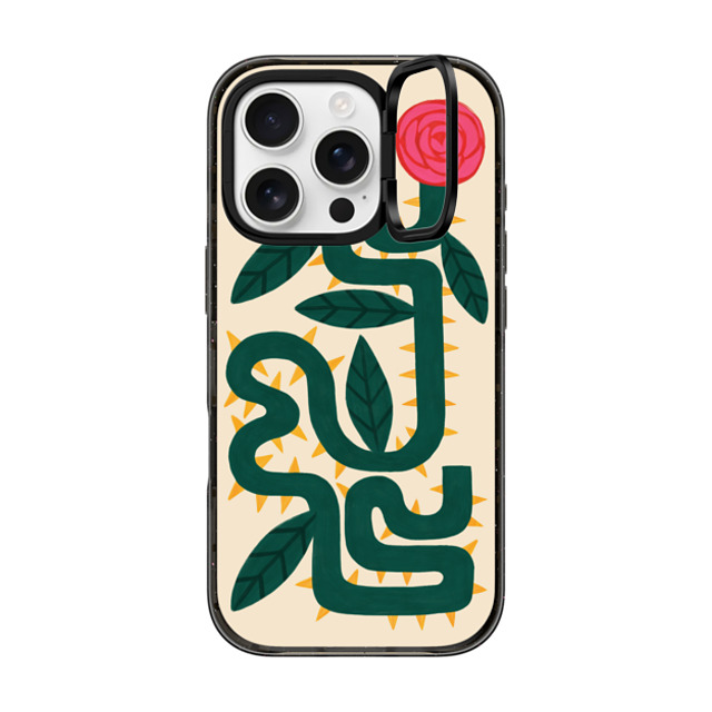 The House That Lars Built x CASETiFY iPhone 16 Pro ケース Summer,Floral ブラック インパクトリングスタンドケース MagSafe対応 Rose Father's Day The House That Lars Built x CASETiFY iPhone 16 Pro ケース Summer,Floral ブラック インパクトリングスタンドケース MagSafe対応 Rose Father's Day