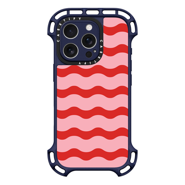 The House That Lars Built x CASETiFY iPhone 16 Pro Case インディゴ ウルトラ バウンスケース MagSafe対応 Red And Pink Wavy Stripe Back to School The House That Lars Built x CASETiFY iPhone 16 Pro Case インディゴ ウルトラ バウンスケース MagSafe対応 Red And Pink Wavy Stripe Back to School