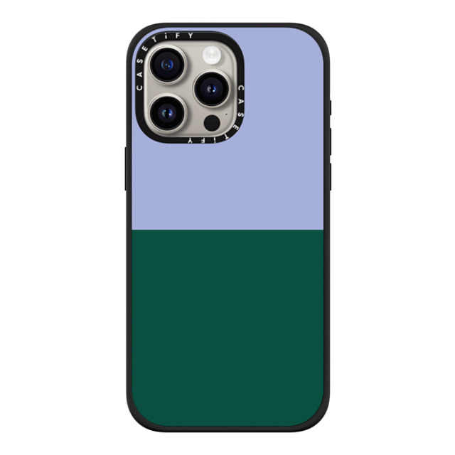 The House That Lars Built x CASETiFY iPhone 15 Pro Max ケース マットブラック インパクトケース MagSafe対応 Periwinkle And Green Color Block