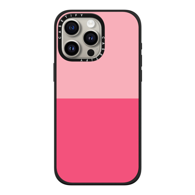 The House That Lars Built x CASETiFY iPhone 15 Pro Max ケース マットブラック インパクトケース MagSafe対応 Two Toned Pink Color Block