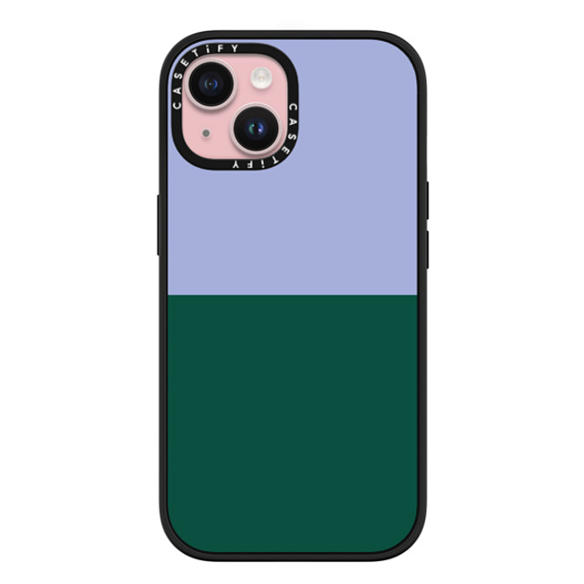 The House That Lars Built x CASETiFY iPhone 15 ケース マットブラック インパクトケース MagSafe対応 Periwinkle And Green Color Block