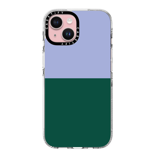 The House That Lars Built x CASETiFY iPhone 15 ケース クリア クリア ケース MagSafe対応 Periwinkle And Green Color Block