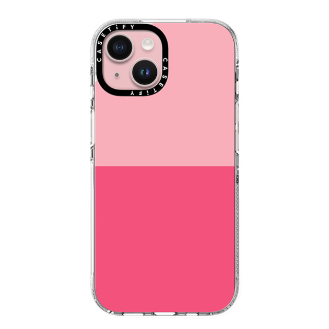 The House That Lars Built x CASETiFY iPhone 15 ケース クリア クリア ケース MagSafe対応 Two Toned Pink Color Block