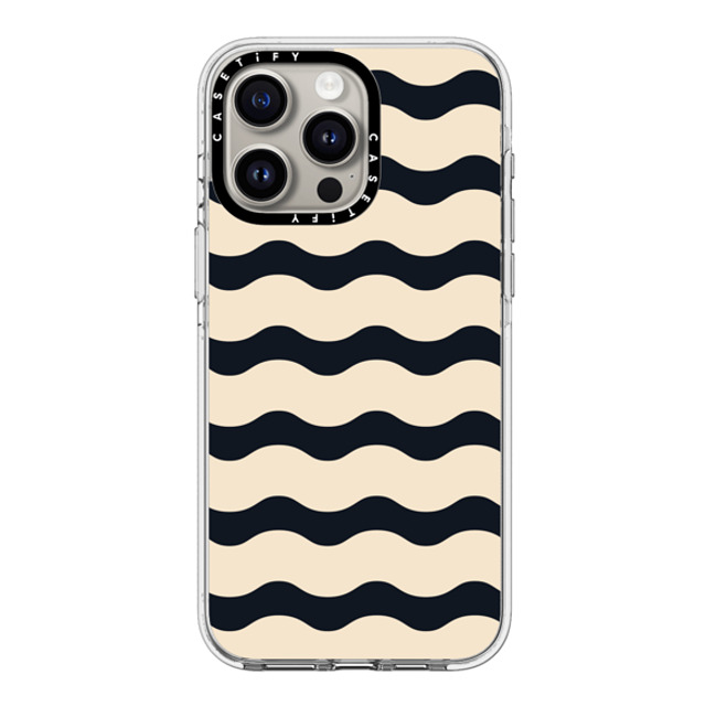 The House That Lars Built x CASETiFY iPhone 15 Pro Max ケース クリア クリア ケース MagSafe対応 Black And White Wavy Stripe