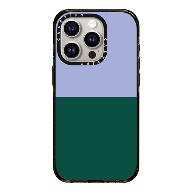 The House That Lars Built x CASETiFY iPhone 15 Pro ケース ブラック インパクトケース Periwinkle And Green Color Block