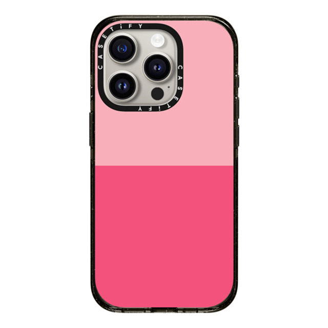 The House That Lars Built x CASETiFY iPhone 15 Pro ケース ブラック インパクトケース Two Toned Pink Color Block