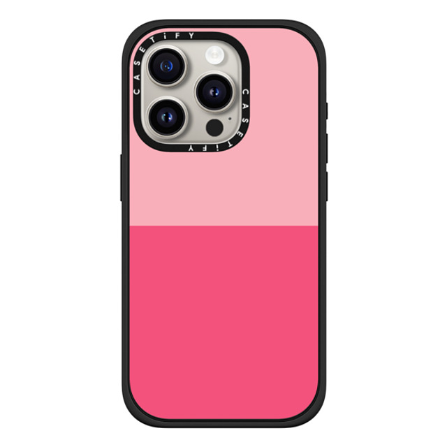 The House That Lars Built x CASETiFY iPhone 15 Pro ケース マットブラック インパクトケース MagSafe対応 Two Toned Pink Color Block