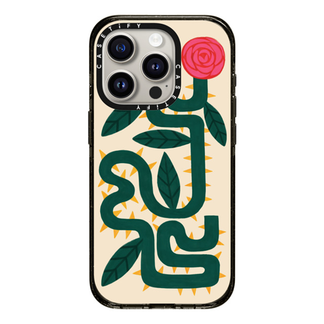 The House That Lars Built x CASETiFY iPhone 15 Pro ケース Summer,Floral ブラック インパクトケース MagSafe対応 Rose Father's Day The House That Lars Built x CASETiFY iPhone 15 Pro ケース Summer,Floral ブラック インパクトケース MagSafe対応 Rose Father's Day