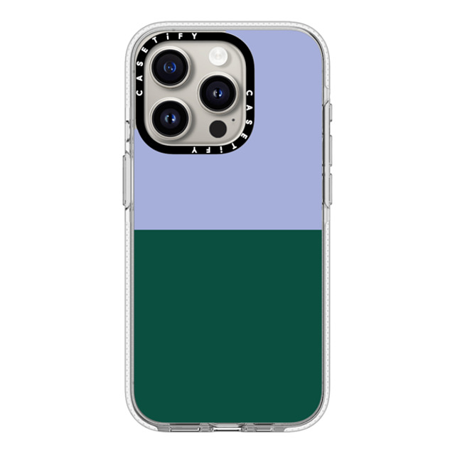 The House That Lars Built x CASETiFY iPhone 15 Pro ケース クリア クリア ケース MagSafe対応 Periwinkle And Green Color Block