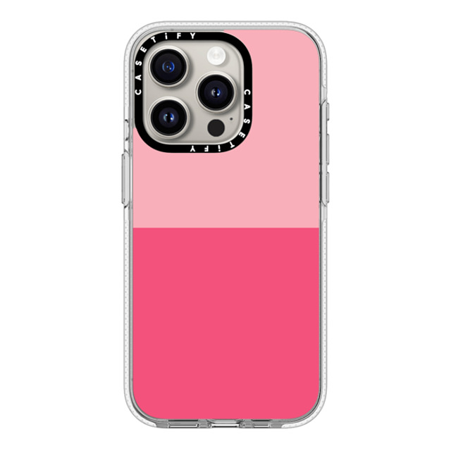 The House That Lars Built x CASETiFY iPhone 15 Pro ケース クリア クリア ケース MagSafe対応 Two Toned Pink Color Block