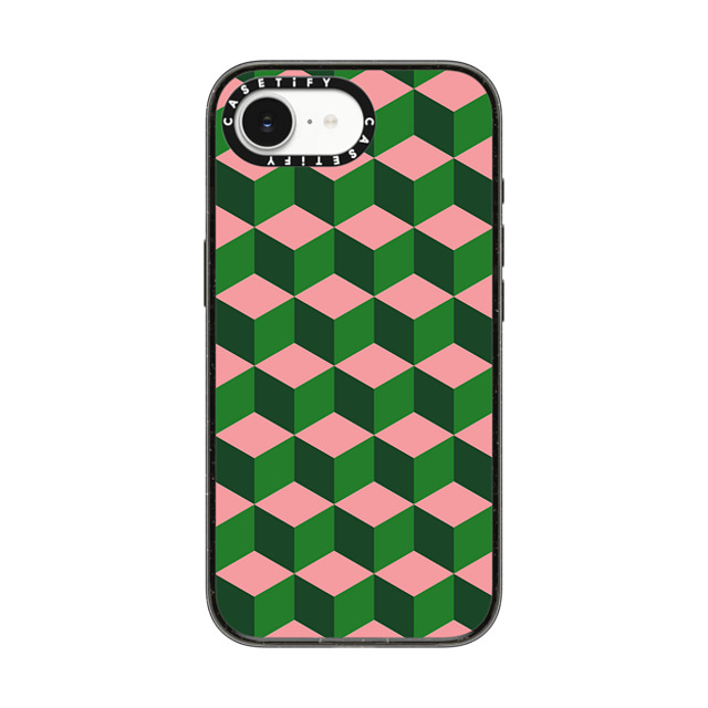 The House That Lars Built x CASETiFY iPhone 16e ケース Checkered,Pattern ブラック インパクトケース MagSafe対応 Tumbling Block Green Back to School The House That Lars Built x CASETiFY iPhone 16e ケース Checkered,Pattern ブラック インパクトケース MagSafe対応 Tumbling Block Green Back to School