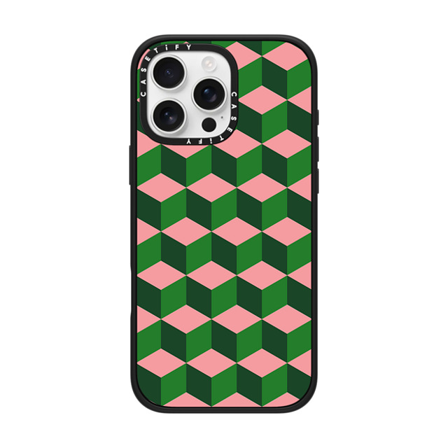 The House That Lars Built x CASETiFY iPhone 16 Pro Max ケース Checkered,Pattern マットブラック インパクトケース MagSafe対応 Tumbling Block Green Back to School The House That Lars Built x CASETiFY iPhone 16 Pro Max ケース Checkered,Pattern マットブラック インパクトケース MagSafe対応 Tumbling Block Green Back to School