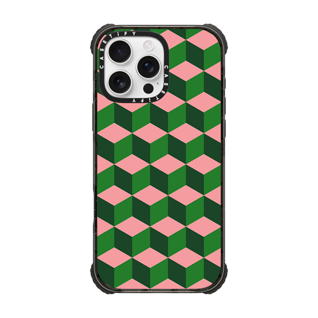 The House That Lars Built x CASETiFY iPhone 16 Pro Max ケース Checkered,Pattern ブラック ウルトラ インパクトケース MagSafe 対応 Tumbling Block Green Back to School The House That Lars Built x CASETiFY iPhone 16 Pro Max ケース Checkered,Pattern ブラック ウルトラ インパクトケース MagSafe 対応 Tumbling Block Green Back to School