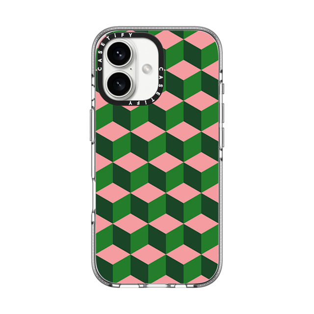 The House That Lars Built x CASETiFY iPhone 16 ケース Checkered,Pattern クリア クリア ケース MagSafe対応 Tumbling Block Green Back to School The House That Lars Built x CASETiFY iPhone 16 ケース Checkered,Pattern クリア クリア ケース MagSafe対応 Tumbling Block Green Back to School