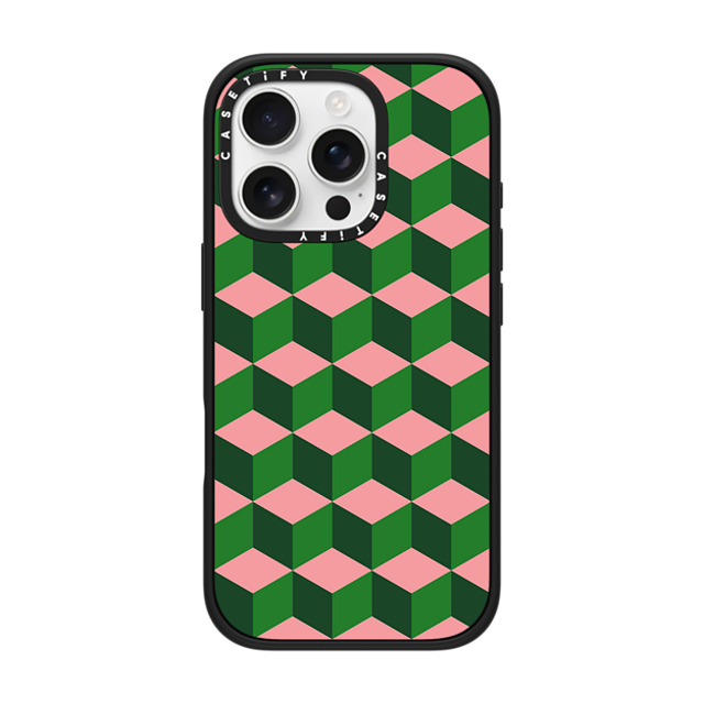 The House That Lars Built x CASETiFY iPhone 16 Pro ケース Checkered,Pattern マットブラック インパクトケース MagSafe対応 Tumbling Block Green Back to School The House That Lars Built x CASETiFY iPhone 16 Pro ケース Checkered,Pattern マットブラック インパクトケース MagSafe対応 Tumbling Block Green Back to School