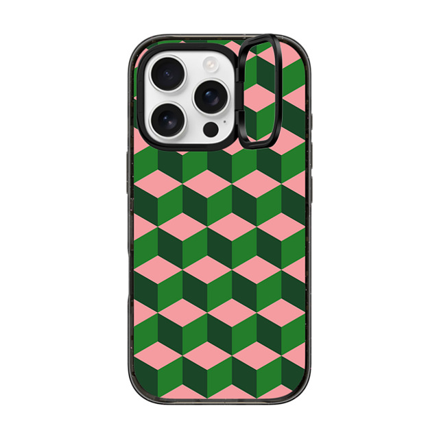 The House That Lars Built x CASETiFY iPhone 16 Pro ケース Checkered,Pattern ブラック インパクトリングスタンドケース MagSafe対応 Tumbling Block Green Back to School The House That Lars Built x CASETiFY iPhone 16 Pro ケース Checkered,Pattern ブラック インパクトリングスタンドケース MagSafe対応 Tumbling Block Green Back to School