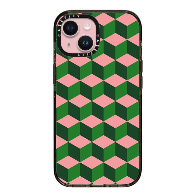 The House That Lars Built x CASETiFY iPhone 15 ケース Checkered,Pattern ブラック インパクトケース MagSafe対応 Tumbling Block Green Back to School The House That Lars Built x CASETiFY iPhone 15 ケース Checkered,Pattern ブラック インパクトケース MagSafe対応 Tumbling Block Green Back to School