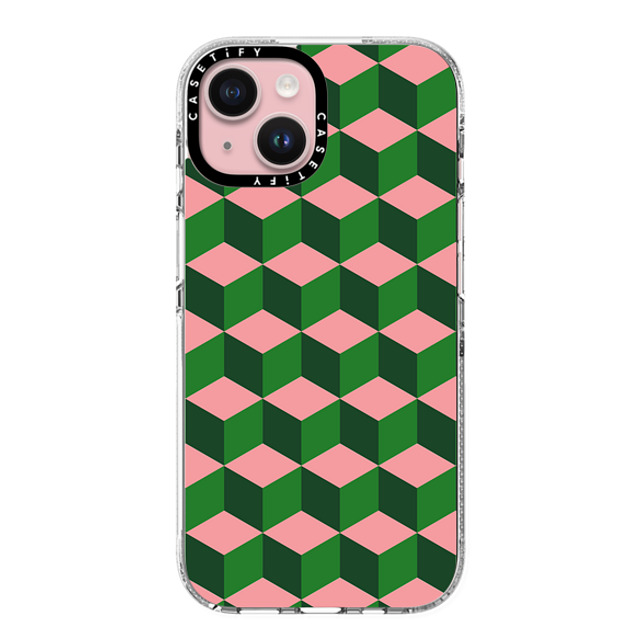 The House That Lars Built x CASETiFY iPhone 15 ケース Checkered,Pattern クリア クリア ケース MagSafe対応 Tumbling Block Green Back to School The House That Lars Built x CASETiFY iPhone 15 ケース Checkered,Pattern クリア クリア ケース MagSafe対応 Tumbling Block Green Back to School