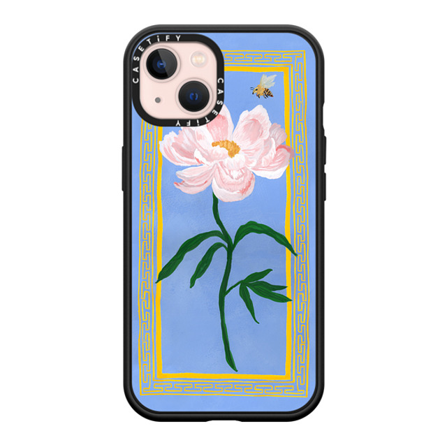 The House That Lars Built x CASETiFY iPhone 13 ケース マットブラック インパクトケース MagSafe対応 Garden Peony