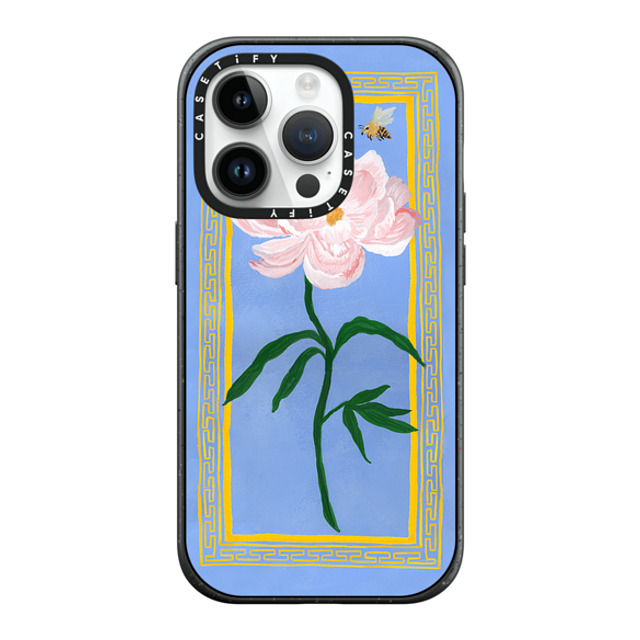 The House That Lars Built x CASETiFY iPhone 14 Pro ケース マットブラック インパクトケース MagSafe対応 Garden Peony