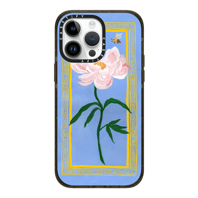 The House That Lars Built x CASETiFY iPhone 14 Pro Max ケース ブラック インパクトケース MagSafe対応 Garden Peony