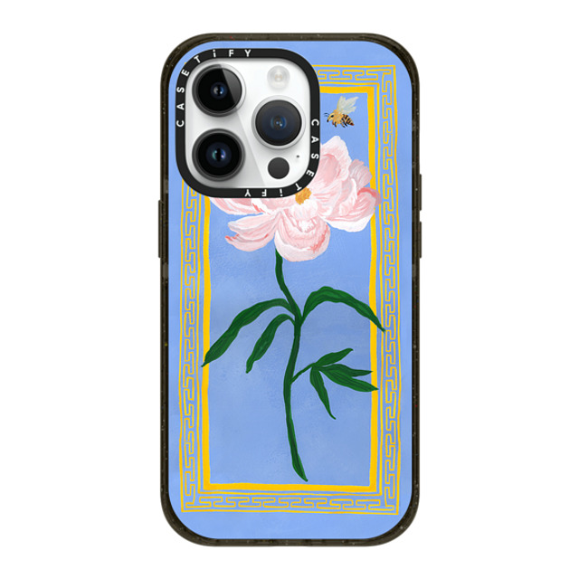 The House That Lars Built x CASETiFY iPhone 14 Pro ケース ブラック インパクトケース MagSafe対応 Garden Peony