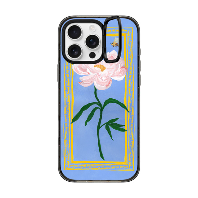 The House That Lars Built x CASETiFY iPhone 16 Pro Max ケース ブラック インパクトリングスタンドケース MagSafe対応 Garden Peony