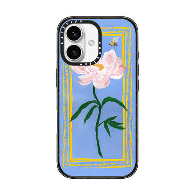 The House That Lars Built x CASETiFY iPhone 16 ケース ブラック インパクトケース MagSafe対応 Garden Peony