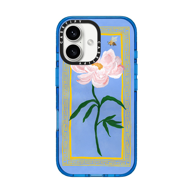 The House That Lars Built x CASETiFY iPhone 16 ケース スカイブルー インパクトケース Garden Peony