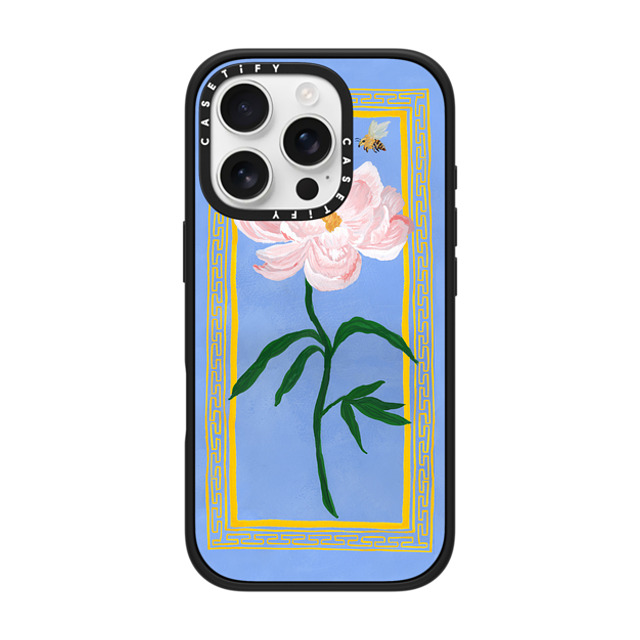 The House That Lars Built x CASETiFY iPhone 16 Pro ケース マットブラック インパクトケース MagSafe対応 Garden Peony