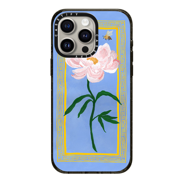 The House That Lars Built x CASETiFY iPhone 15 Pro Max ケース ブラック インパクトケース MagSafe対応 Garden Peony