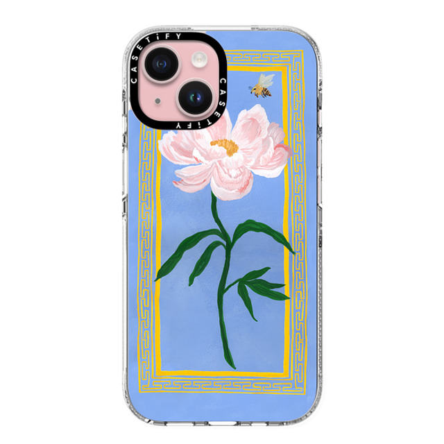 The House That Lars Built x CASETiFY iPhone 15 ケース クリア クリア ケース MagSafe対応 Garden Peony