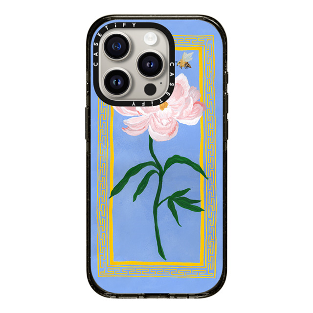 The House That Lars Built x CASETiFY iPhone 15 Pro ケース ブラック インパクトケース Garden Peony