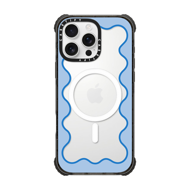 The House That Lars Built x CASETiFY iPhone 16 Pro Max Case Geometric,Abstract Black ウルトラ インパクトケース MagSafe 対応 Blue Wavy Border Father's Day The House That Lars Built x CASETiFY iPhone 16 Pro Max Case Geometric,Abstract Black ウルトラ インパクトケース MagSafe 対応 Blue Wavy Border Father's Day