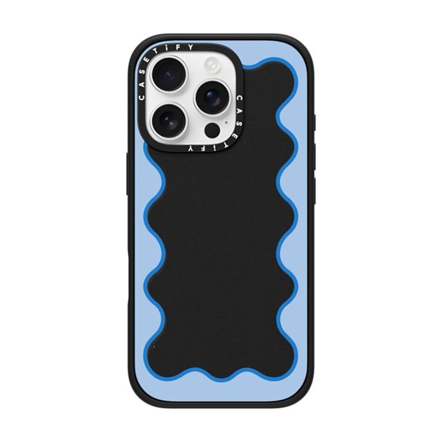 The House That Lars Built x CASETiFY iPhone 16 Pro ケース マットブラック インパクトケース Blue Wavy Border