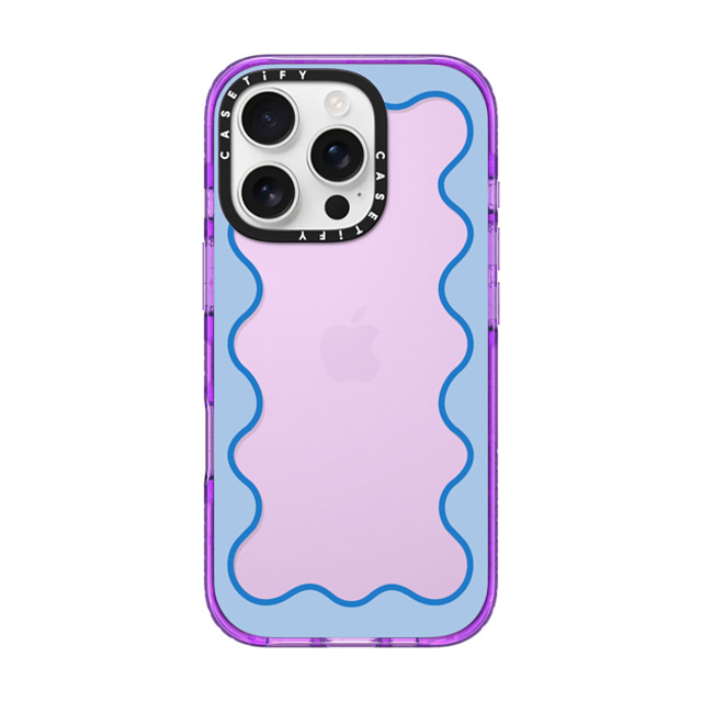 The House That Lars Built x CASETiFY iPhone 16 Pro Case Geometric,Abstract パープル Impact Case Blue Wavy Border Mother's Day The House That Lars Built x CASETiFY iPhone 16 Pro Case Geometric,Abstract パープル Impact Case Blue Wavy Border Mother's Day