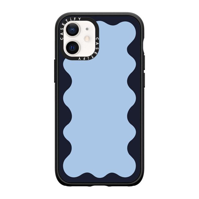 The House That Lars Built x CASETiFY iPhone 12 mini ケース マットブラック インパクトケース Blue Background Wavy Border