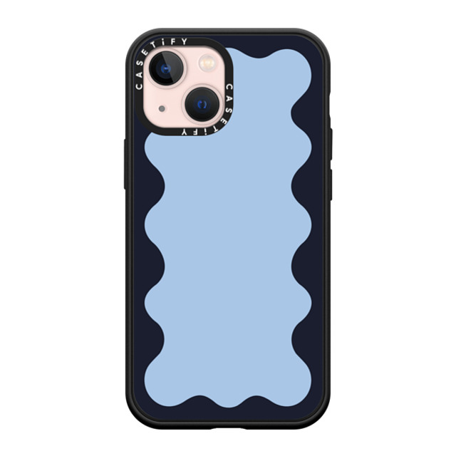 The House That Lars Built x CASETiFY iPhone 13 Mini ケース マットブラック インパクトケース Blue Background Wavy Border