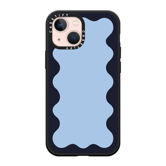 The House That Lars Built x CASETiFY iPhone 13 Mini Case Preppy,Pattern マットブラック インパクトケース Blue Background Wavy Border Mother's Day The House That Lars Built x CASETiFY iPhone 13 Mini Case Preppy,Pattern マットブラック インパクトケース Blue Background Wavy Border Mother's Day