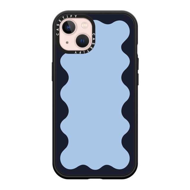 The House That Lars Built x CASETiFY iPhone 13 ケース マットブラック インパクトケース MagSafe対応 Blue Background Wavy Border