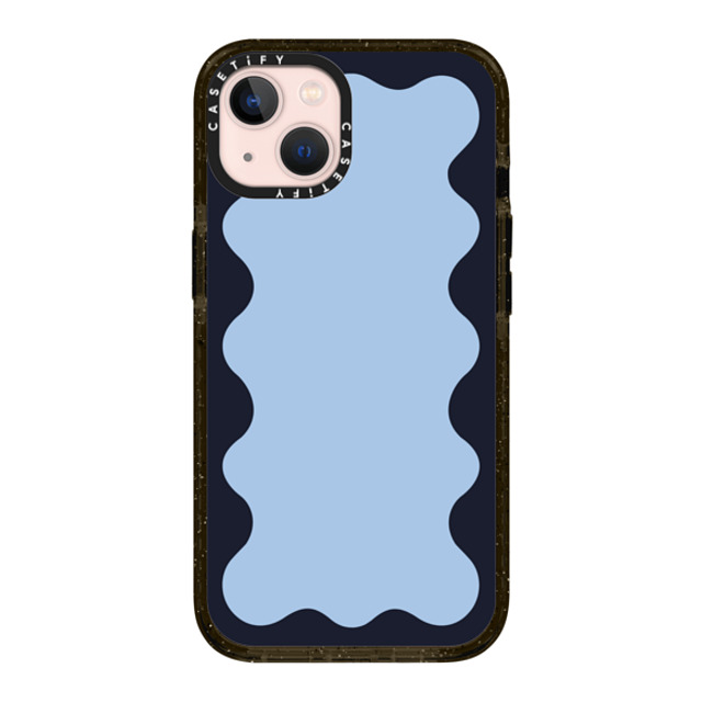 The House That Lars Built x CASETiFY iPhone 13 ケース ブラック インパクトケース MagSafe対応 Blue Background Wavy Border