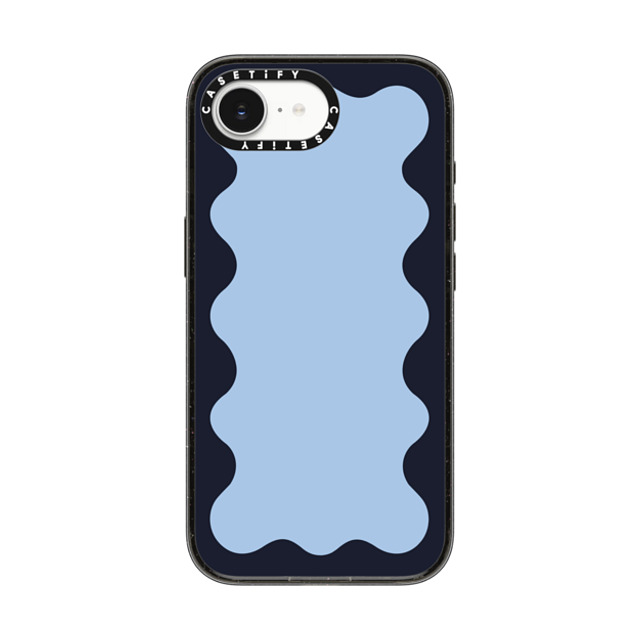 The House That Lars Built x CASETiFY iPhone 16e Case Preppy,Pattern Black Impact Case MagSafe Compatible Blue Background Wavy Border Back to School The House That Lars Built x CASETiFY iPhone 16e Case Preppy,Pattern Black Impact Case MagSafe Compatible Blue Background Wavy Border Back to School