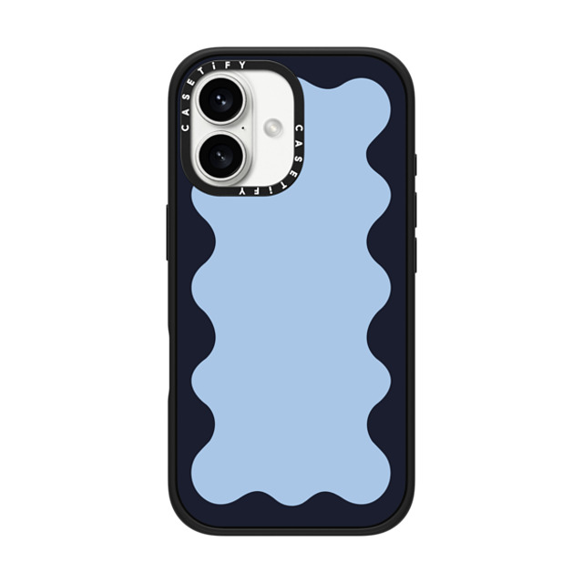 The House That Lars Built x CASETiFY iPhone 16 ケース マットブラック インパクトケース Blue Background Wavy Border