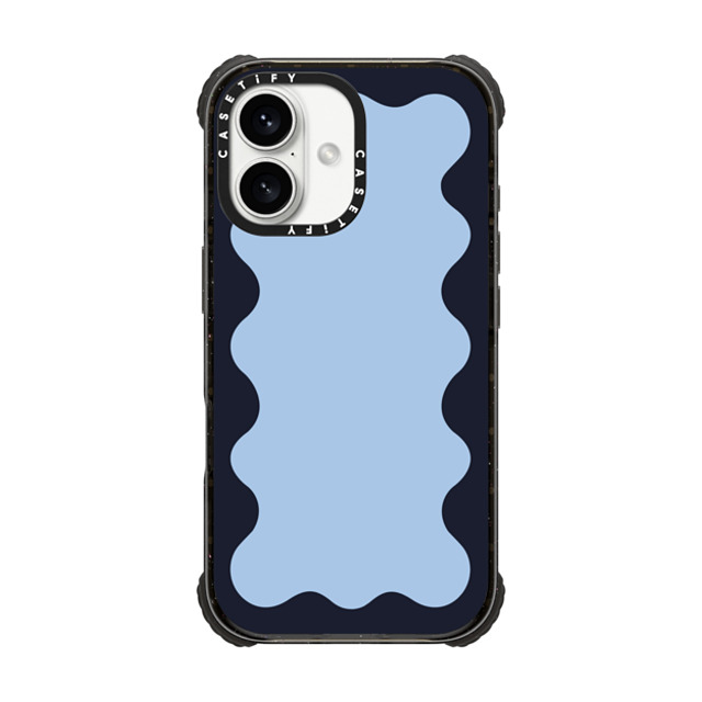 The House That Lars Built x CASETiFY iPhone 16 ケース Preppy,Pattern ブラック ウルトラ インパクトケース MagSafe 対応 Blue Background Wavy Border Back to School The House That Lars Built x CASETiFY iPhone 16 ケース Preppy,Pattern ブラック ウルトラ インパクトケース MagSafe 対応 Blue Background Wavy Border Back to School